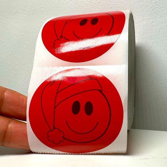 Smiley face Christmas sticker for kindle, Santa smiley face sticker 100pcs - Picture 2 of 15
